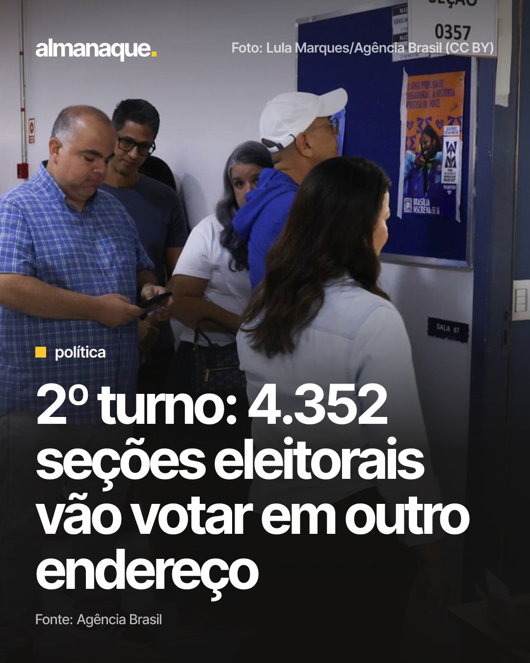 política: 2º turno: 4.352 seções eleitorais vão votar em outro endereço