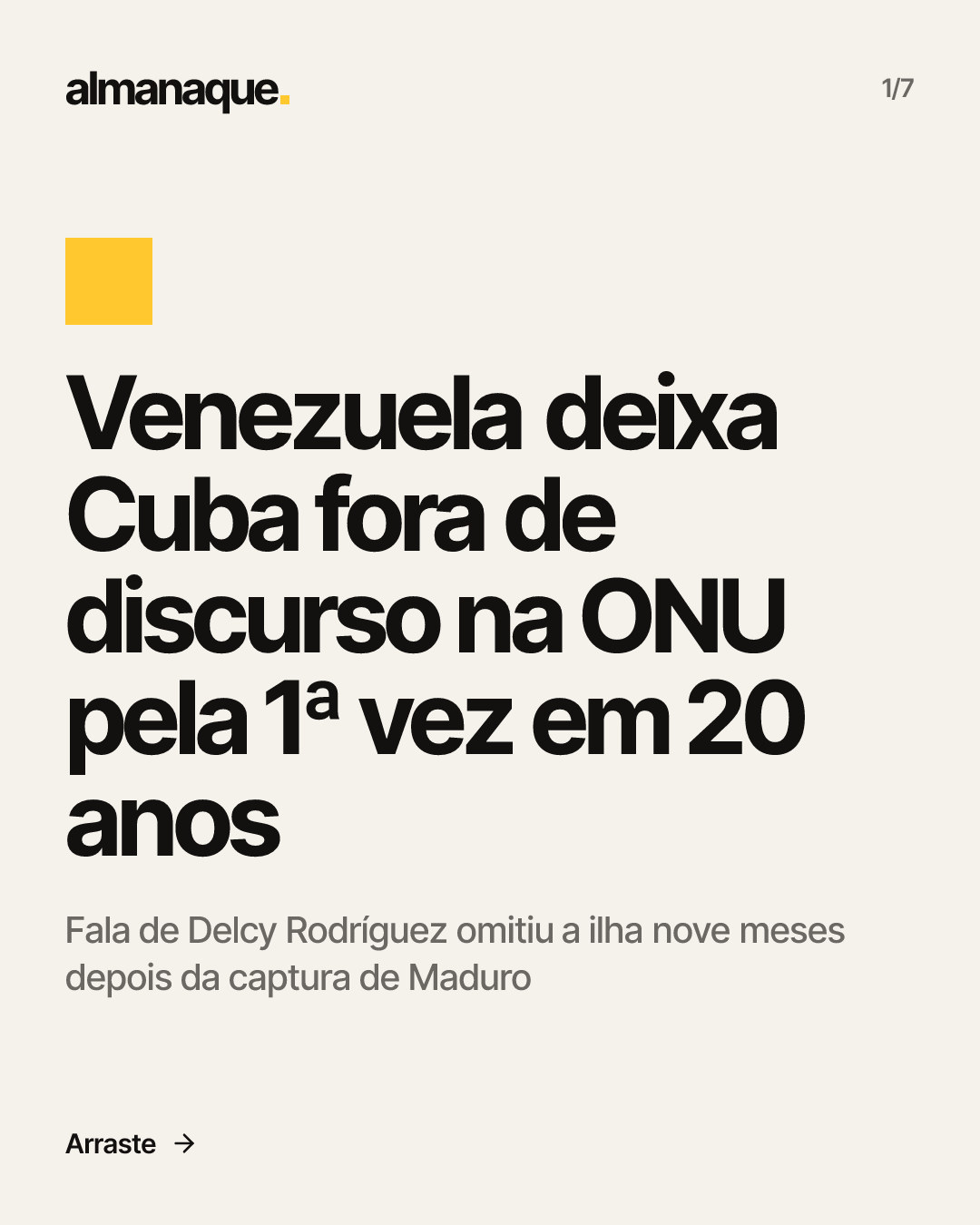 mundo: Venezuela deixa Cuba fora de discurso na ONU pela 1ª vez em 20 anos